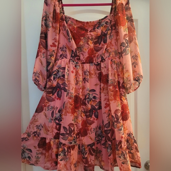 🌷Torrid Pink and Red Long Sleeve Dress - Picture 12 of 15